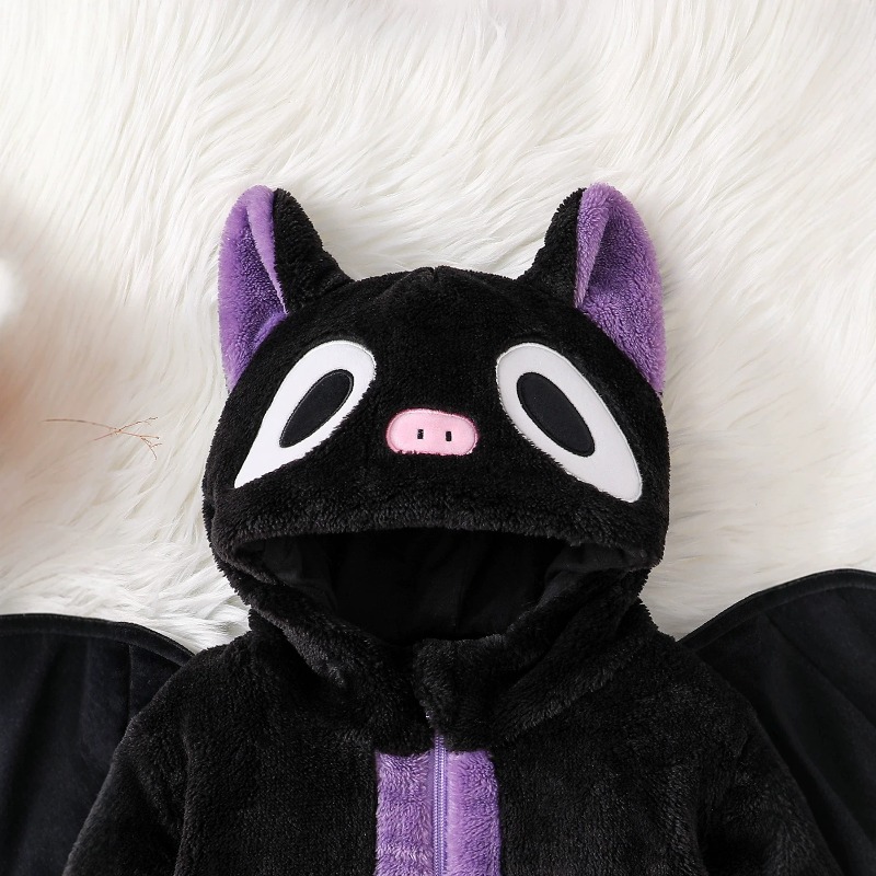 Newborn Baby Black Purple Cat  - Cotton Baby Onesies Zipper recension och pris
