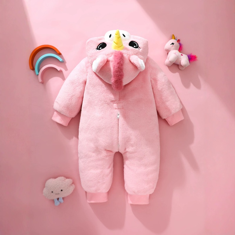 Newborn Baby Pink Unicorn Romp - Cotton Baby Onesies Zipper recension och pris