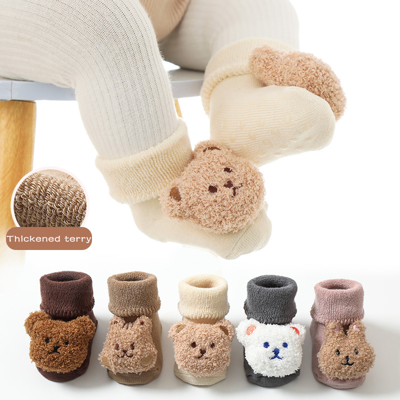 Thick Coral Fleece Baby Socks  - Unisex Baby Socks Non Slip recension och pris