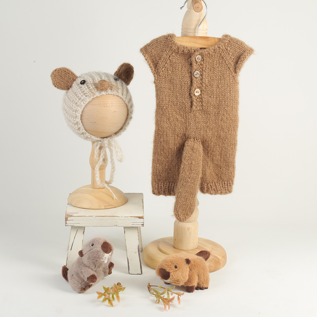 Knitted Beaver Newborn Photogr - Infant Photography Props Outfit recension och pris