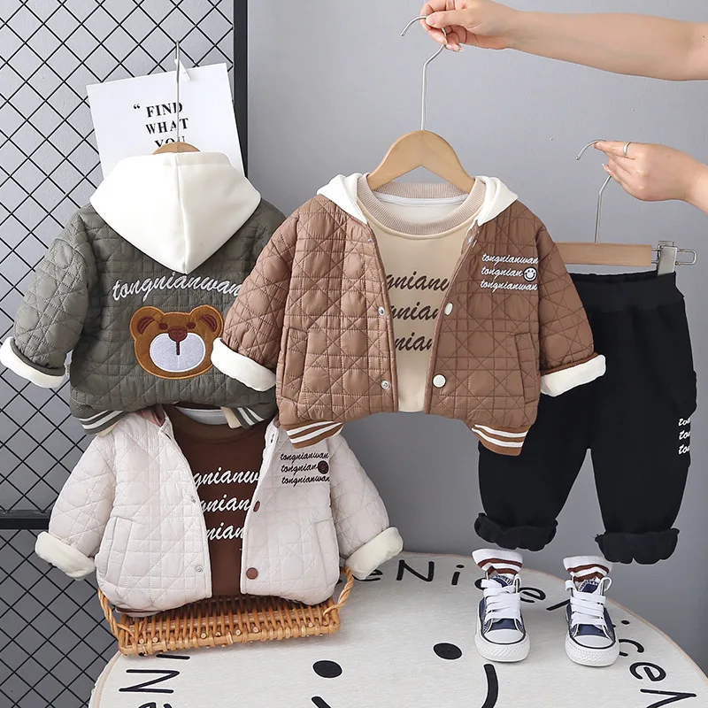 2025 Winter Kids Boys 3-Piece  - Toddler Boy Winter Fleece Jacket recension och pris