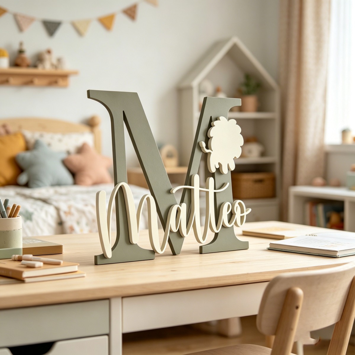 1Pc Custom Lion Name & Initial - Nursery recension och pris