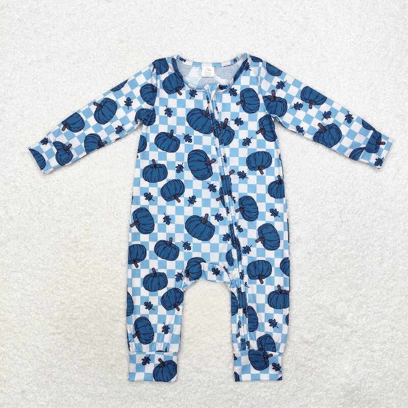 8.21 Bamboo Fly Blue Pumpkin L - Cotton Baby Onesies Zipper recension och pris