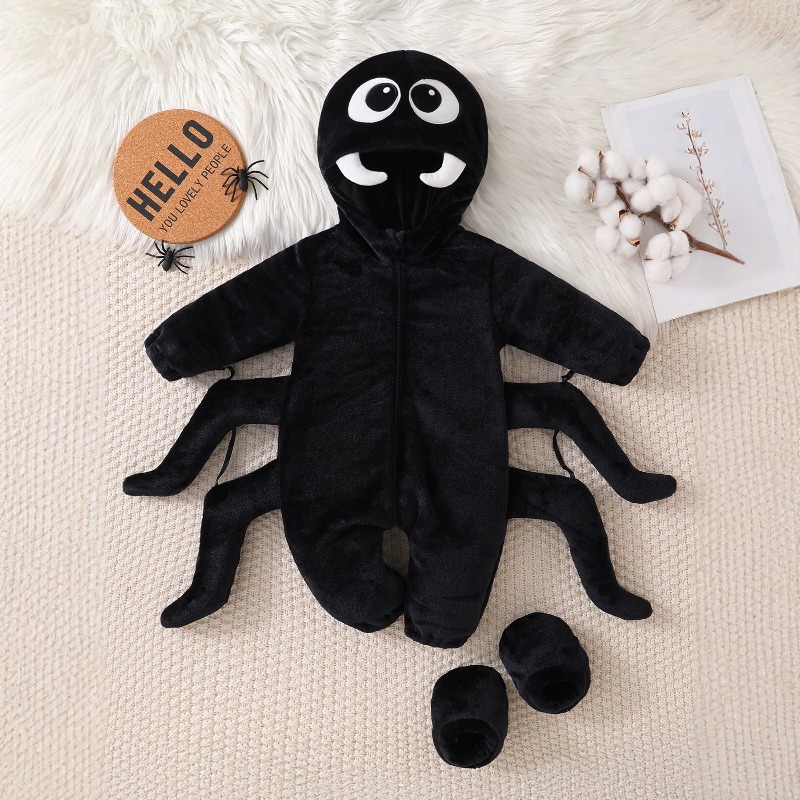 Newborn Baby Black Spider Romp - Cotton Baby Onesies Zipper recension och pris